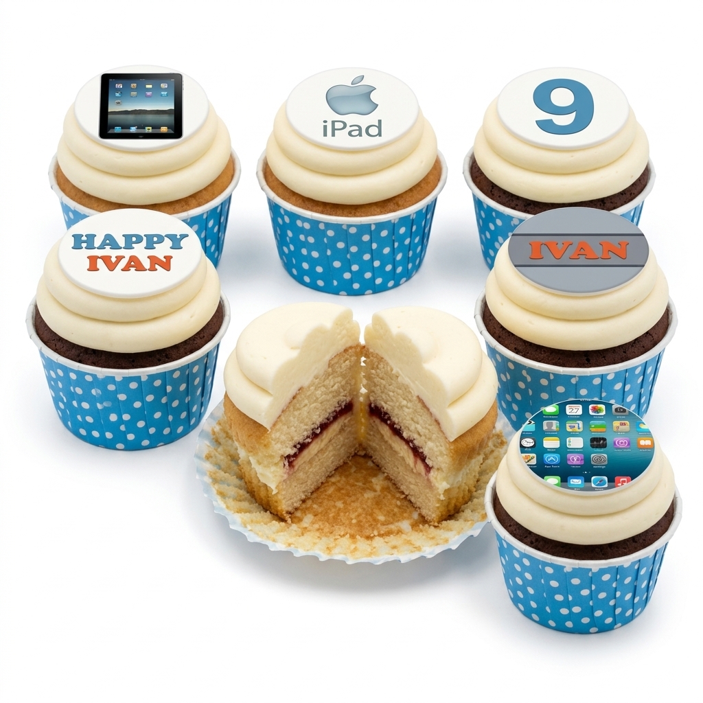 Apple iPad Theme Birthday Cupcakes with Custom Age