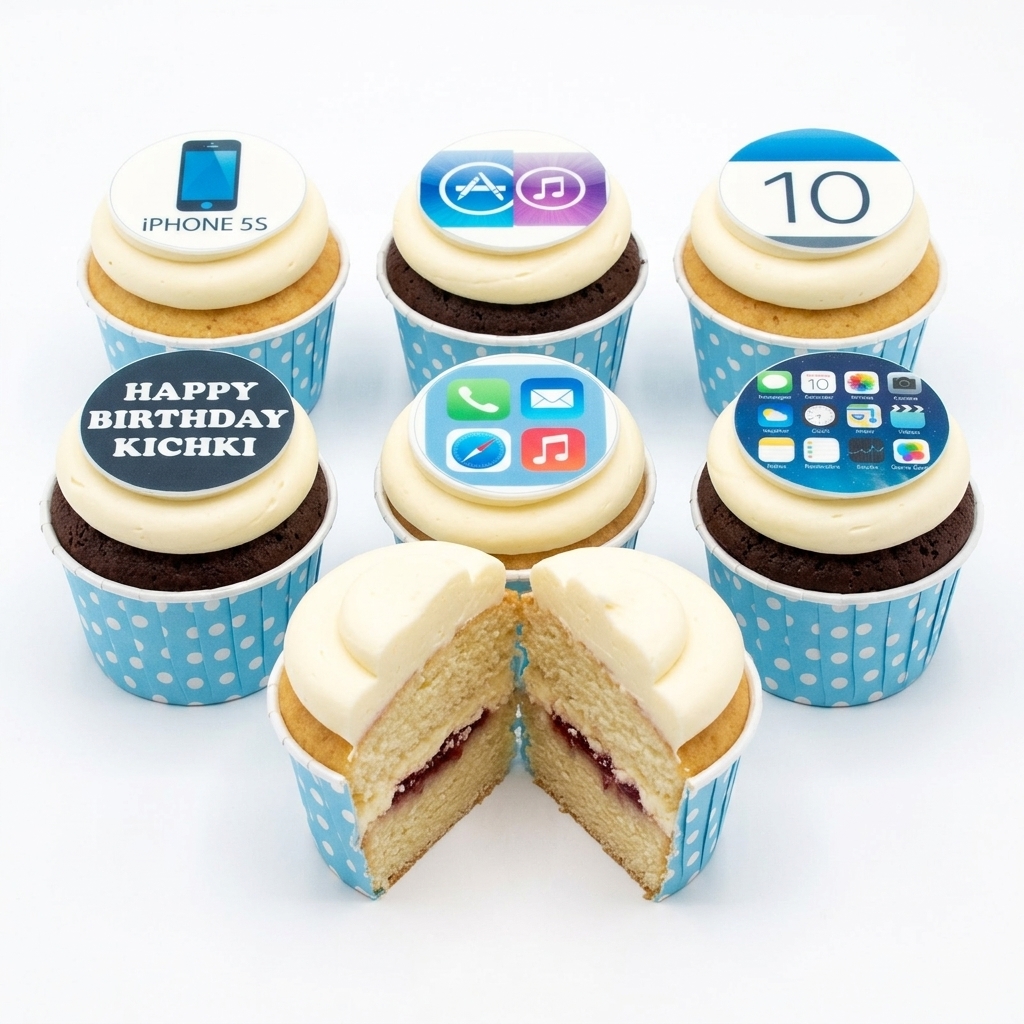 iPhone Theme Birthday Cupcakes