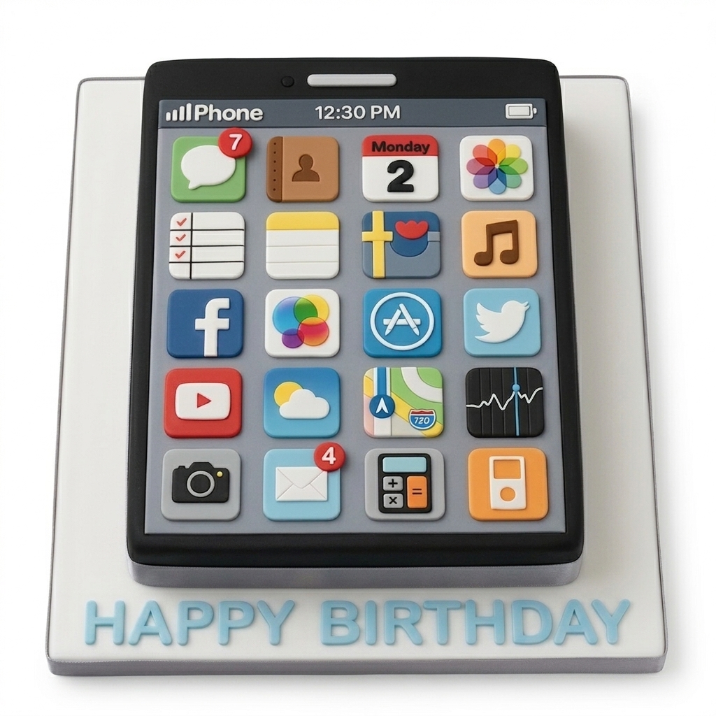 iPhone App Screen Birthday Cake