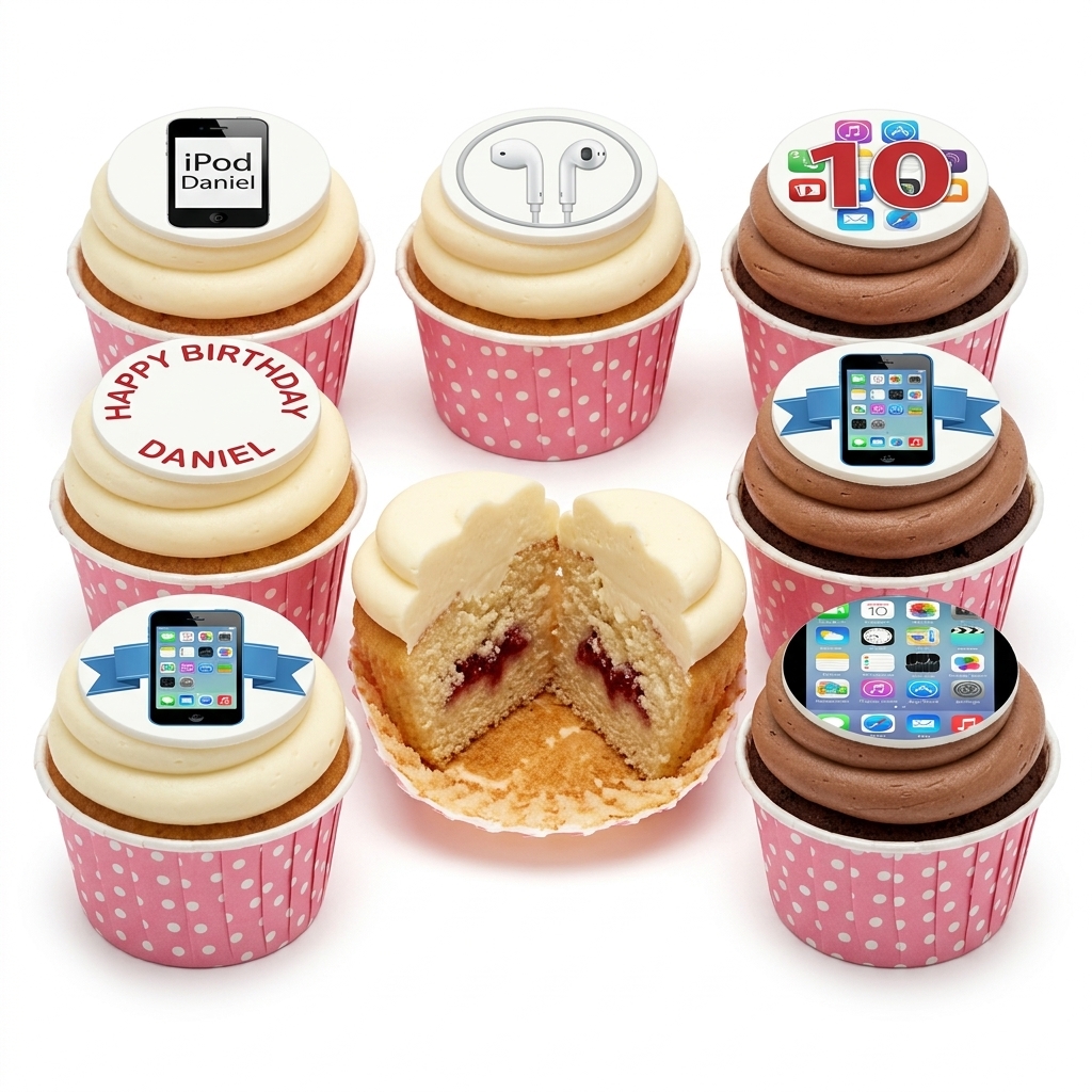 Tech Theme Birthday Cupcakes
