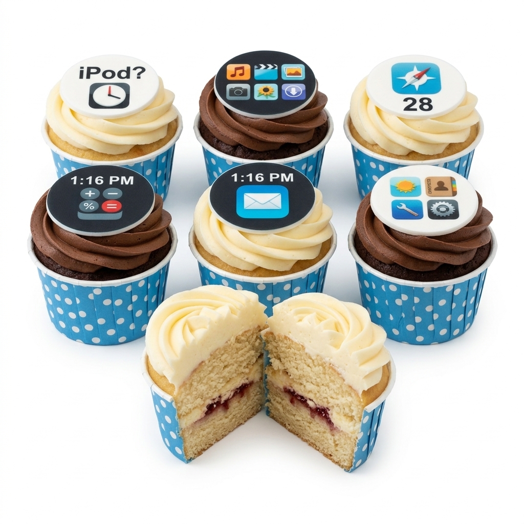 Technology App Icon Birthday Cupcakes