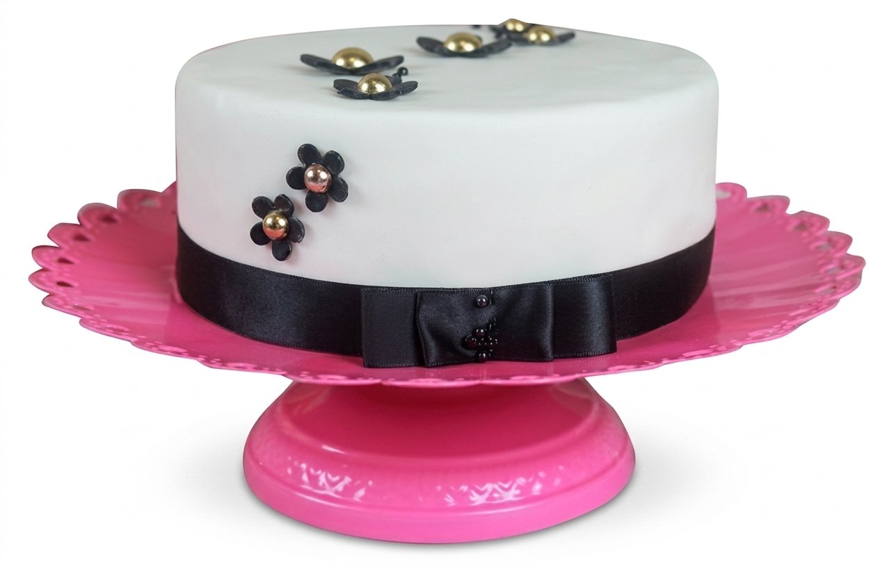 Elegant Black & Gold Floral Birthday Cake for Her