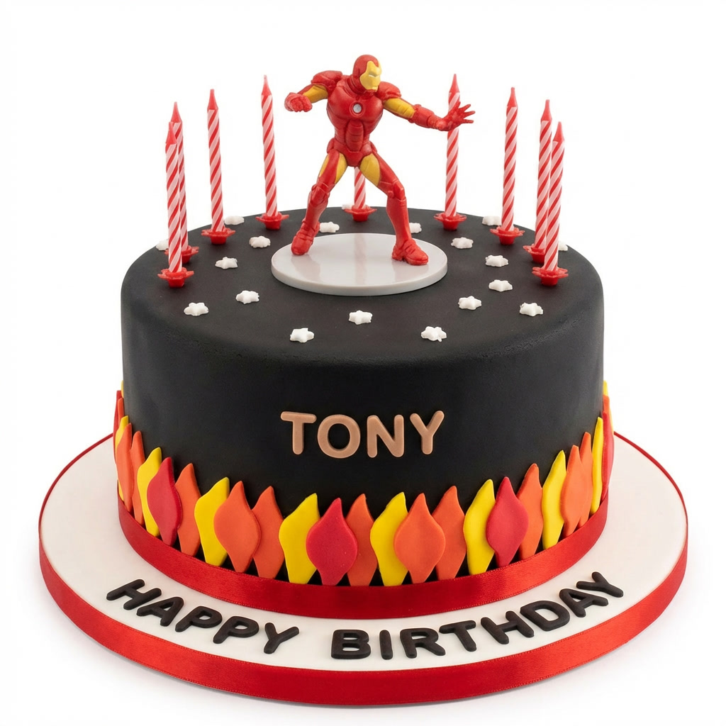 Iron Man Superhero Birthday Cake