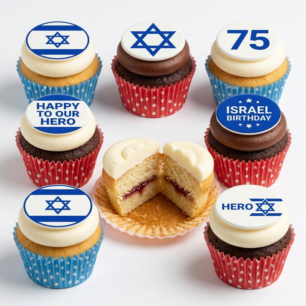 Israel 75th Birthday Celebration Cupcakes
