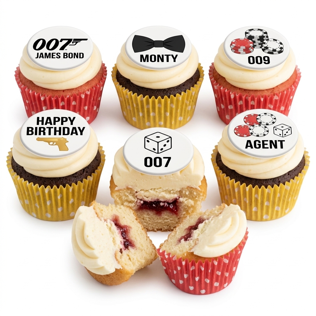 007 James Bond Theme Birthday Cupcakes