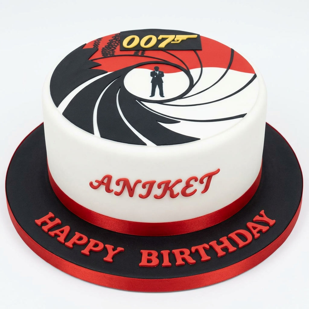 007 James Bond Theme Birthday Cake