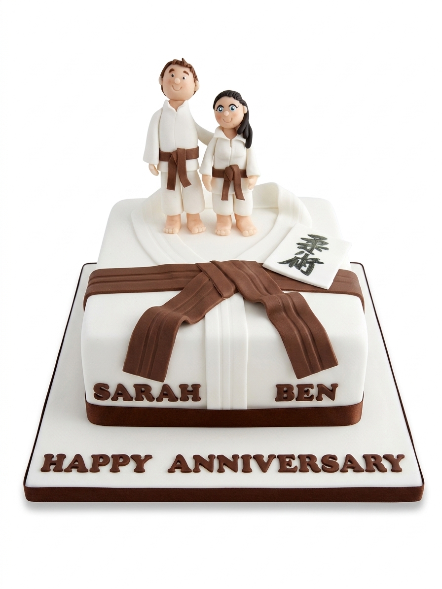 Martial Arts Theme Cake with Custom Figures