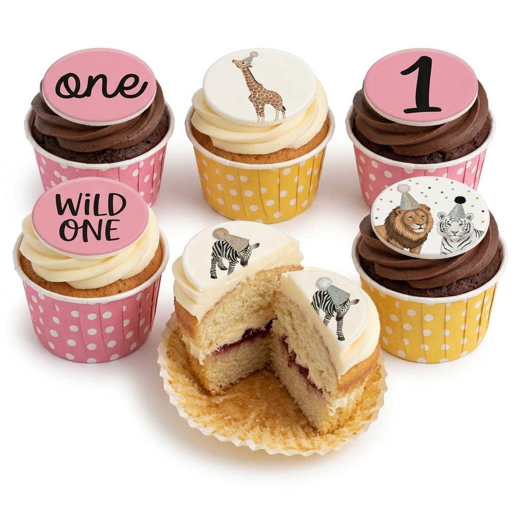 Wild One 1st Birthday Cupcakes