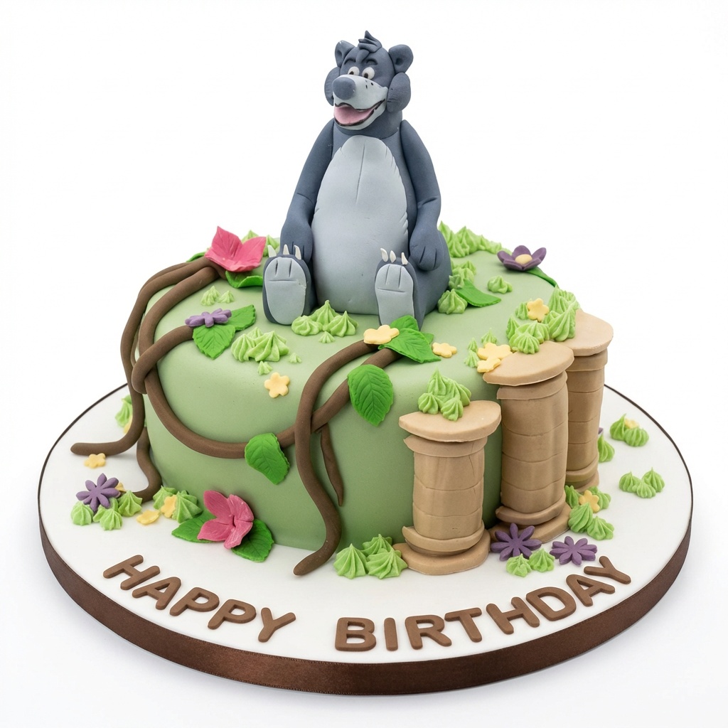 Jungle Theme Baloo Birthday Cake
