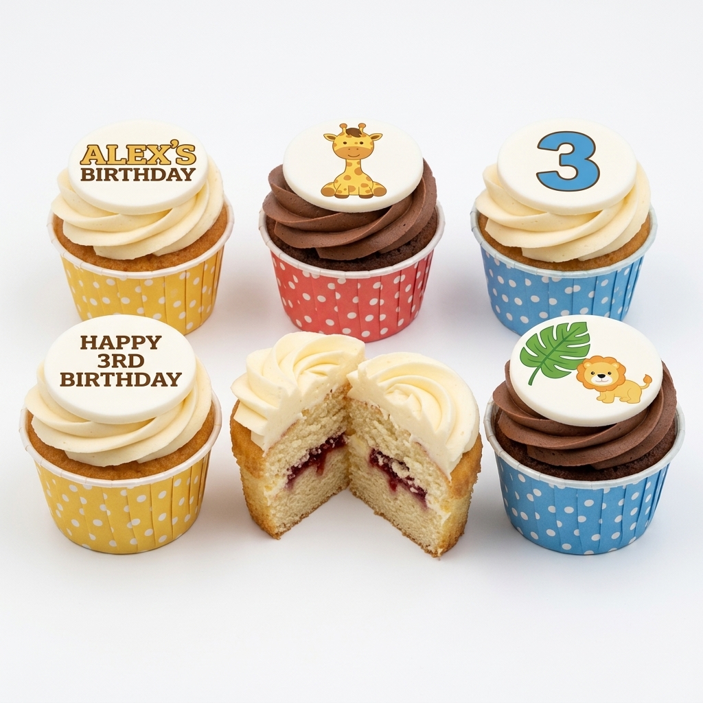 Jungle Animal Birthday Cupcakes