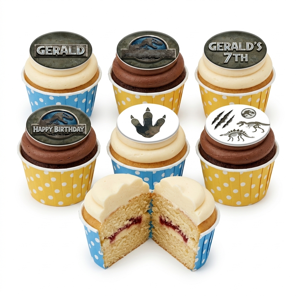 Jurassic Park Dinosaur Birthday Cupcakes
