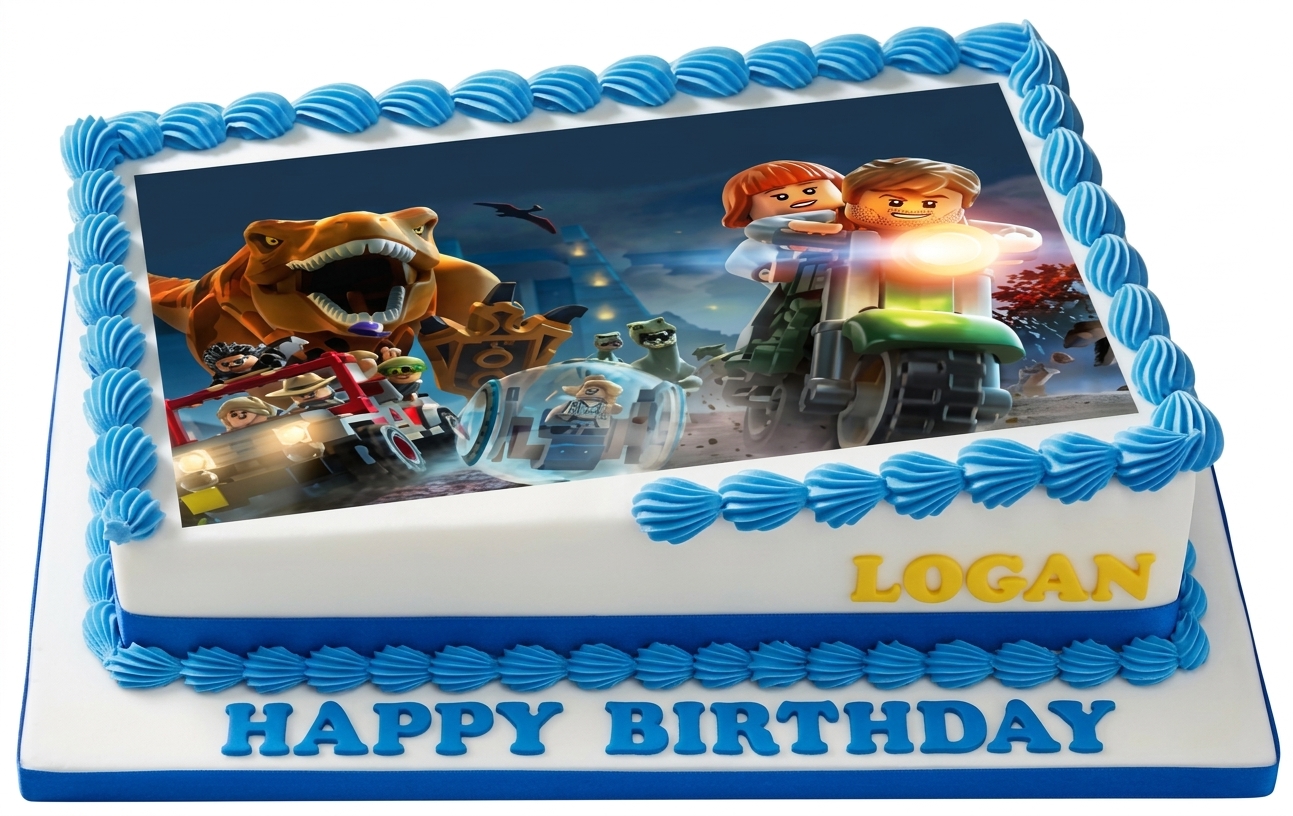 Lego Jurassic World Birthday Cake