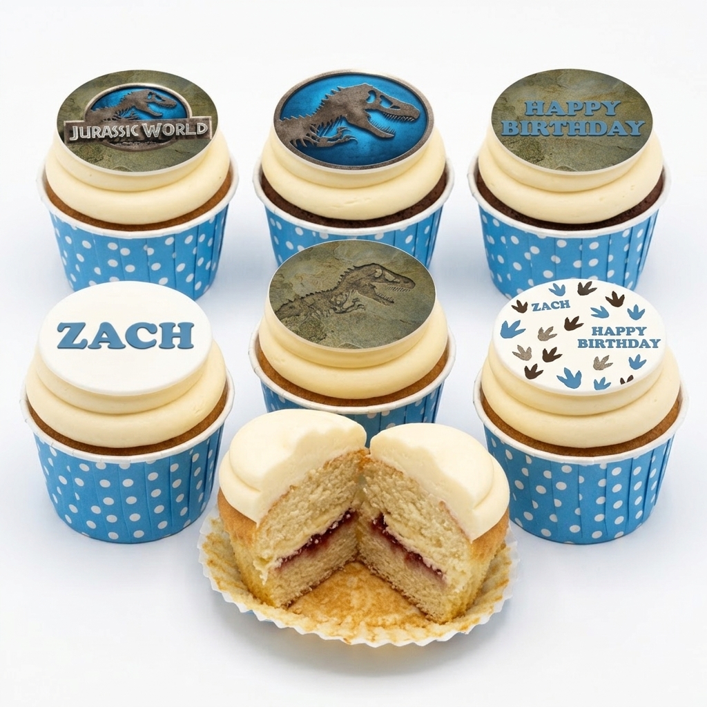 Jurassic World Dinosaur Birthday Cupcakes