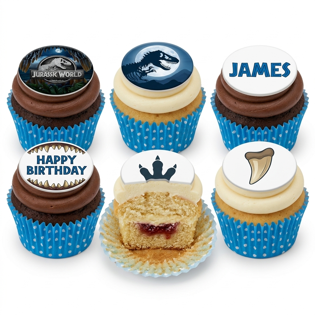 Jurassic World Dinosaur Birthday Cupcakes