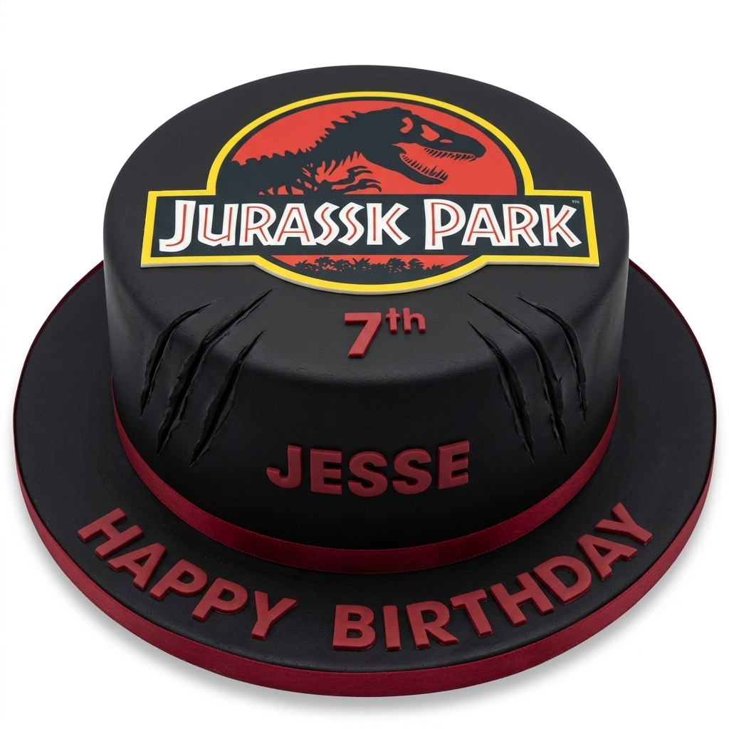 Jurassic Park Theme Birthday Cake