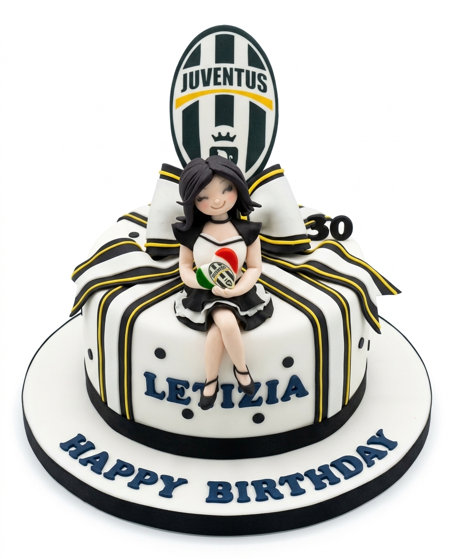 Juventus Football Birthday Cake for Her