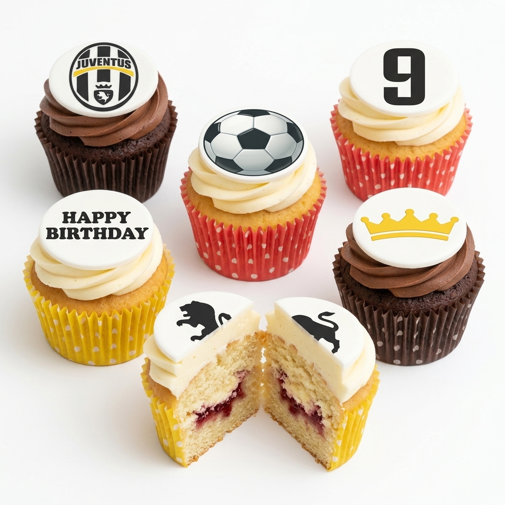 Football Theme Birthday Cupcakes with Custom Age Topper