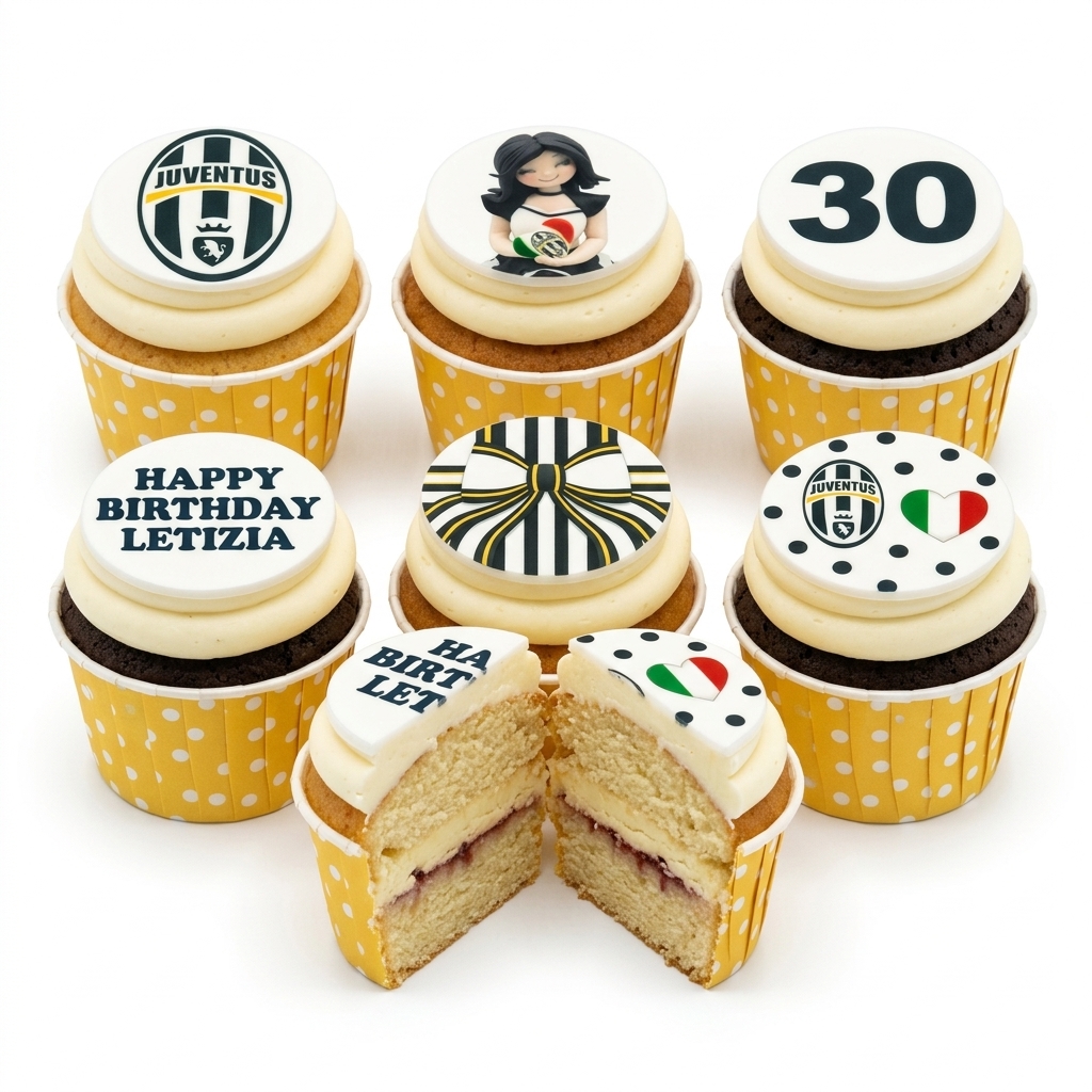 Juventus Football Birthday Cupcakes with Custom Age