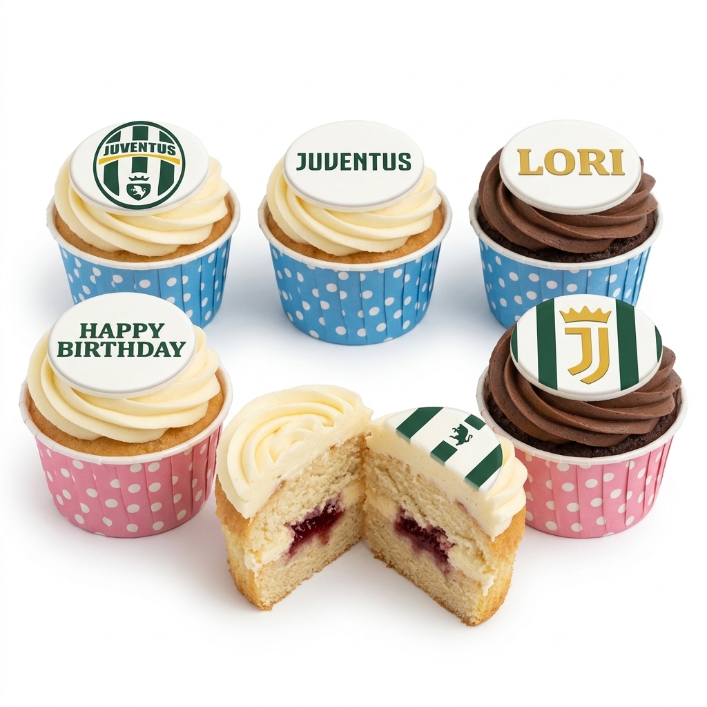 Juventus Football Birthday Cupcakes
