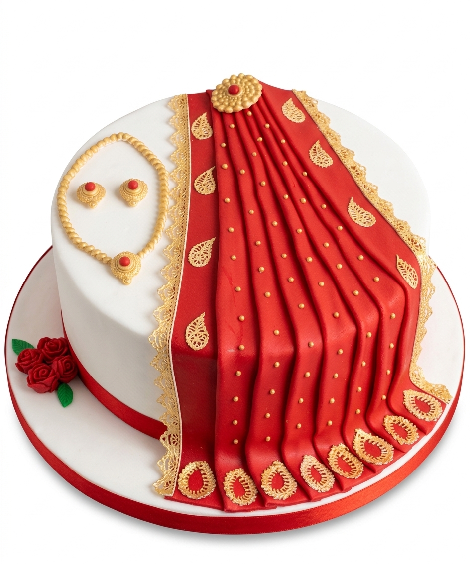 Indian Saree Design Celebration Cake