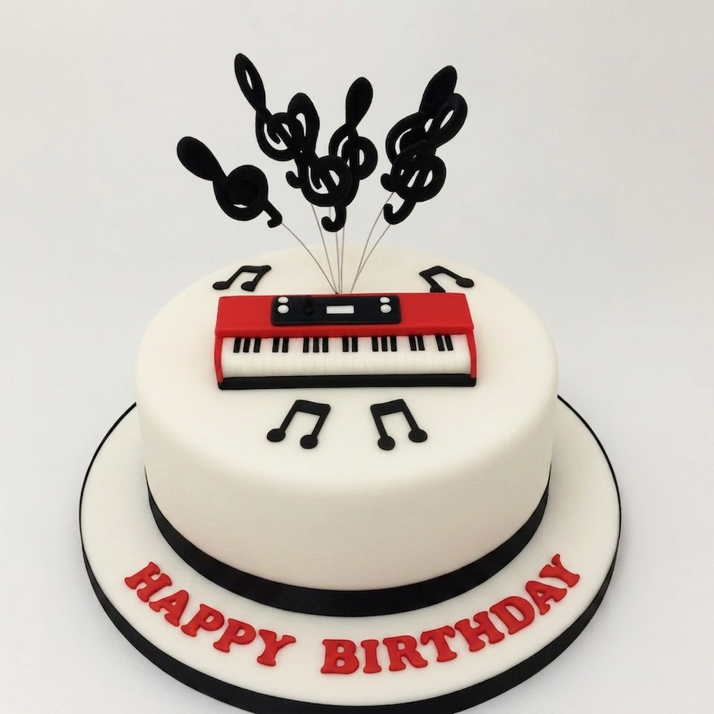 Music Keyboard Birthday Cake
