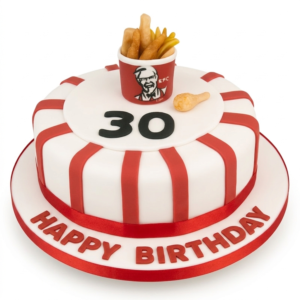 KFC Style Food Theme Birthday Cake with Custom Age