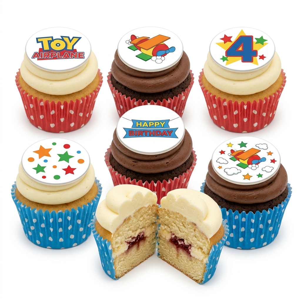 Aeroplane Theme Kids Birthday Cupcakes