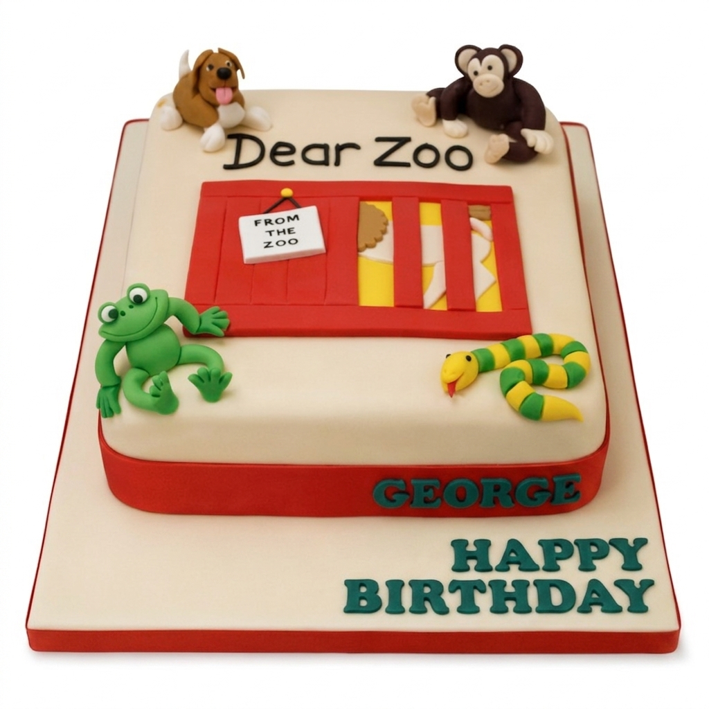 Dear Zoo Animal Theme Kids Birthday Cake