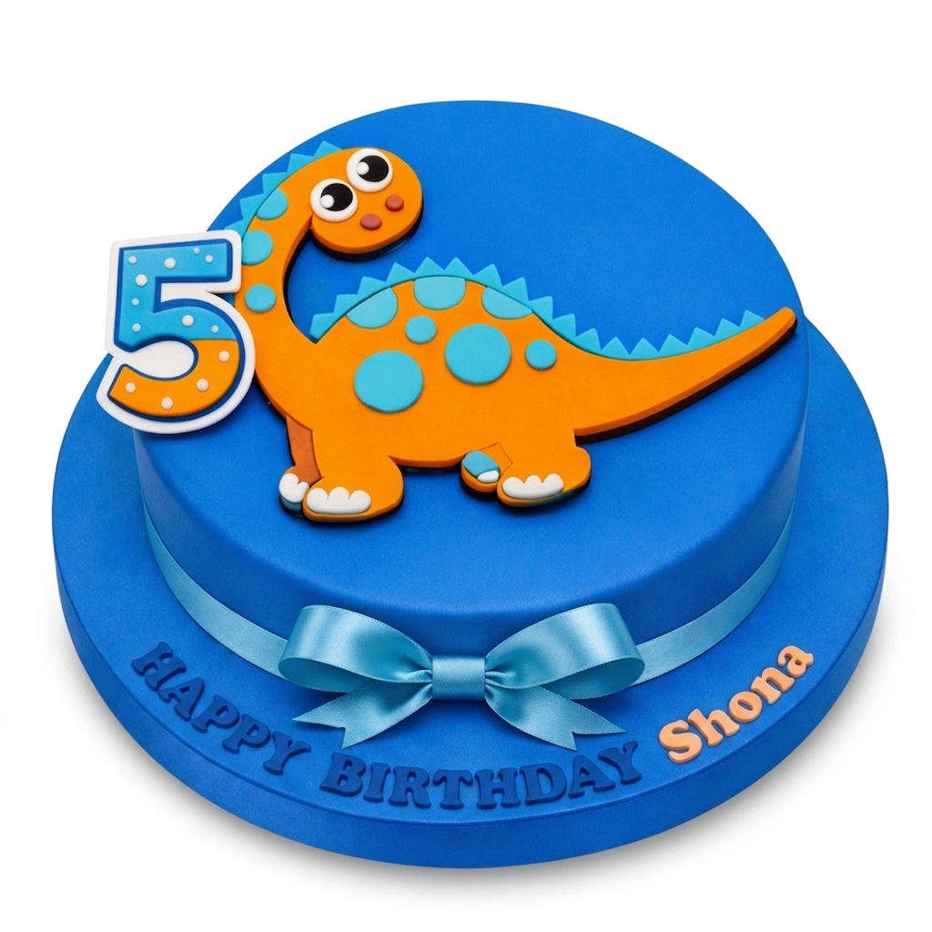 Roarsome Dinosaur Birthday Cake for Kids with Custom Age Topper