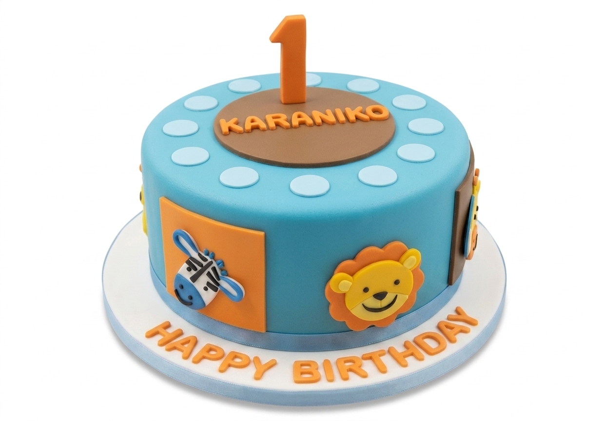 Jungle Safari Animal Birthday Cake