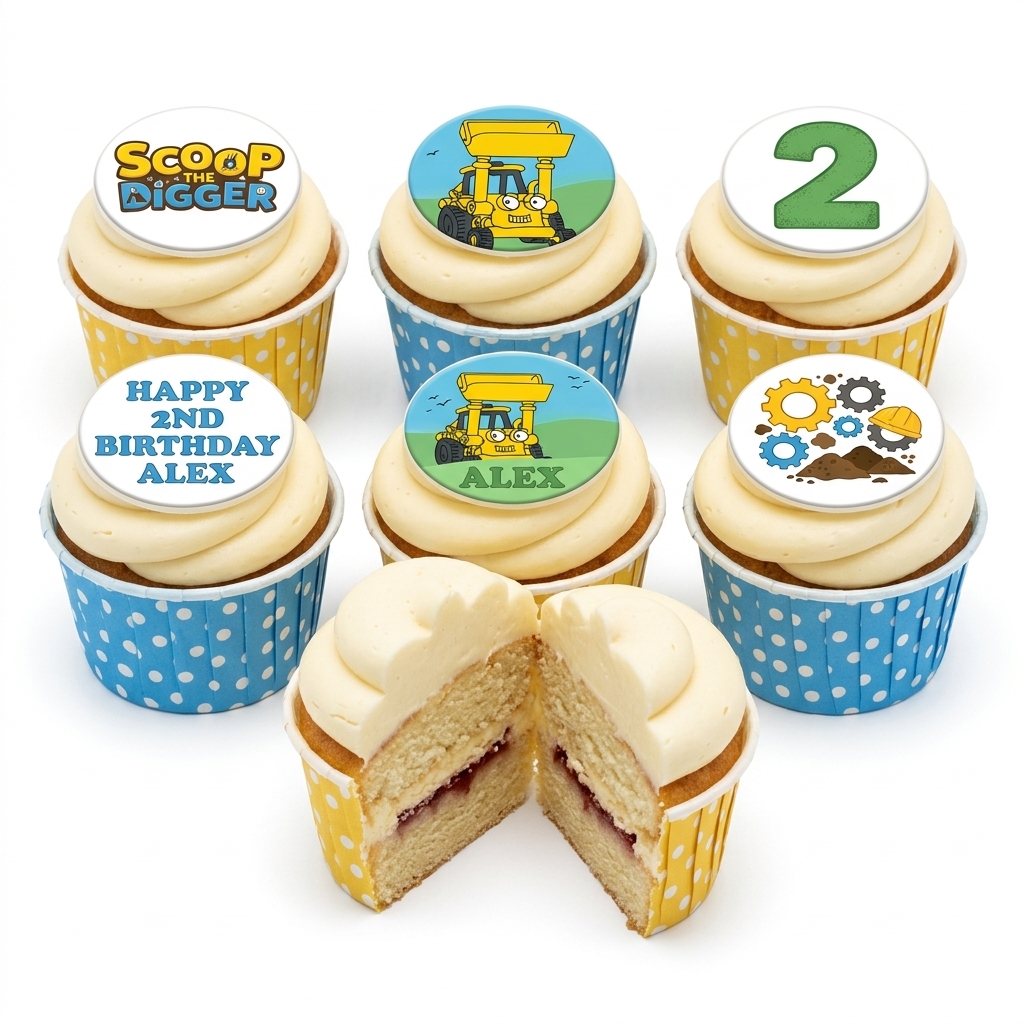 Scoop the Digger Kids Birthday Cupcakes