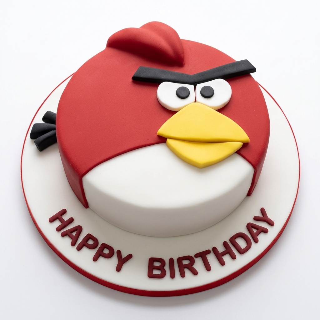 Angry Birds Red Character Birthday Cake