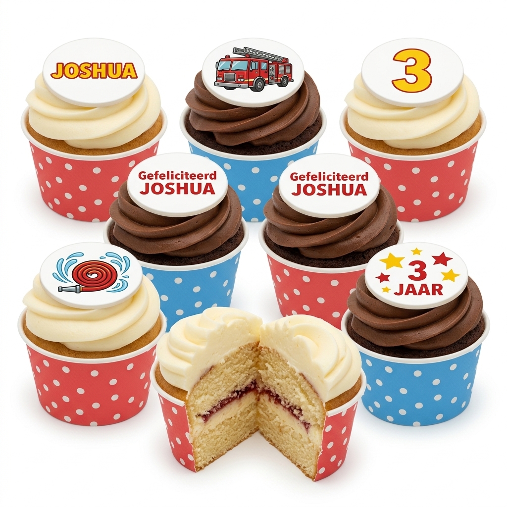 Fire Engine Birthday Cupcakes for Kids