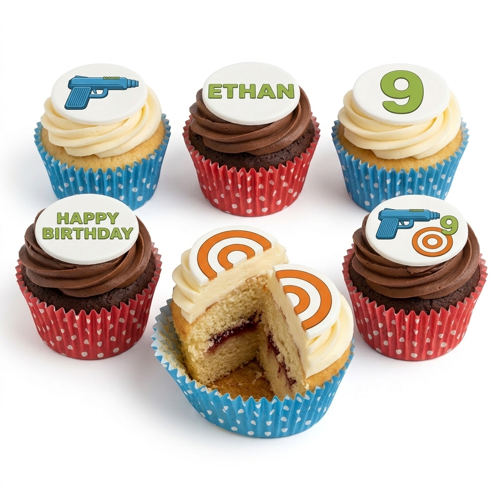 Gaming Birthday Cupcakes with Custom Age & Name