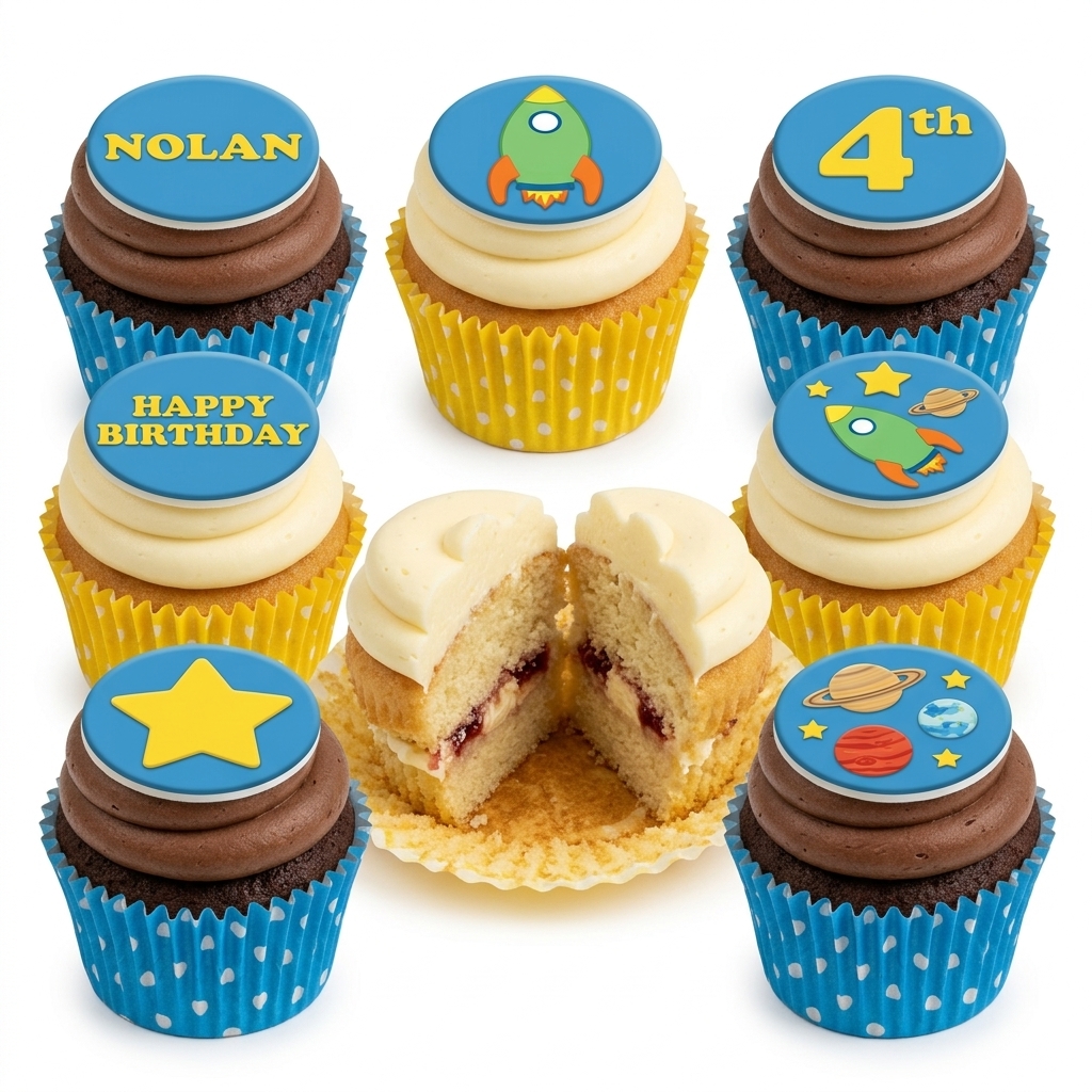 Space Adventure Birthday Cupcakes