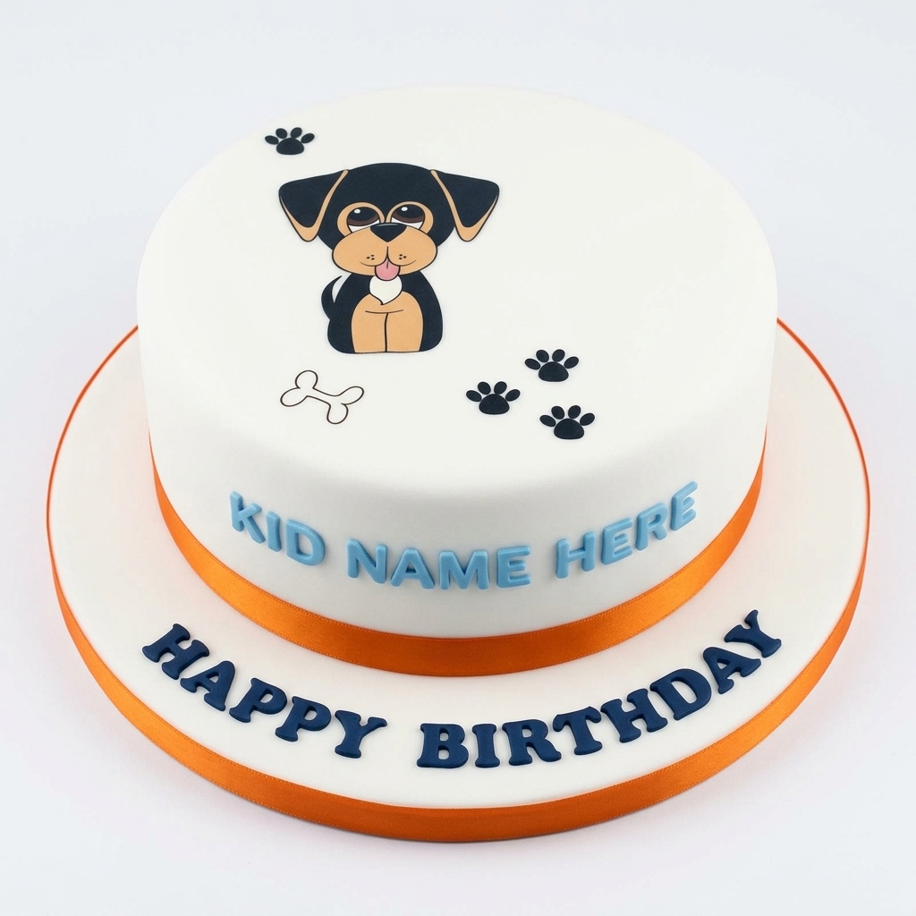 Adorable Puppy Dog Birthday Cake