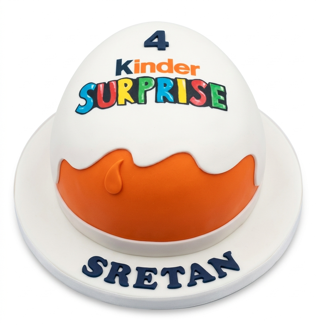 Kinder Surprise Birthday Cake with Custom Age