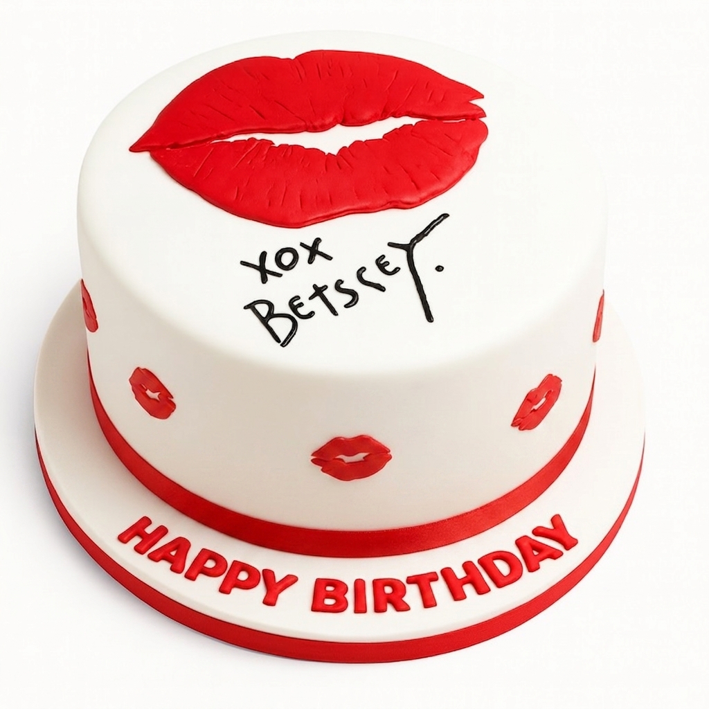 Lips Kiss Birthday Cake for Her