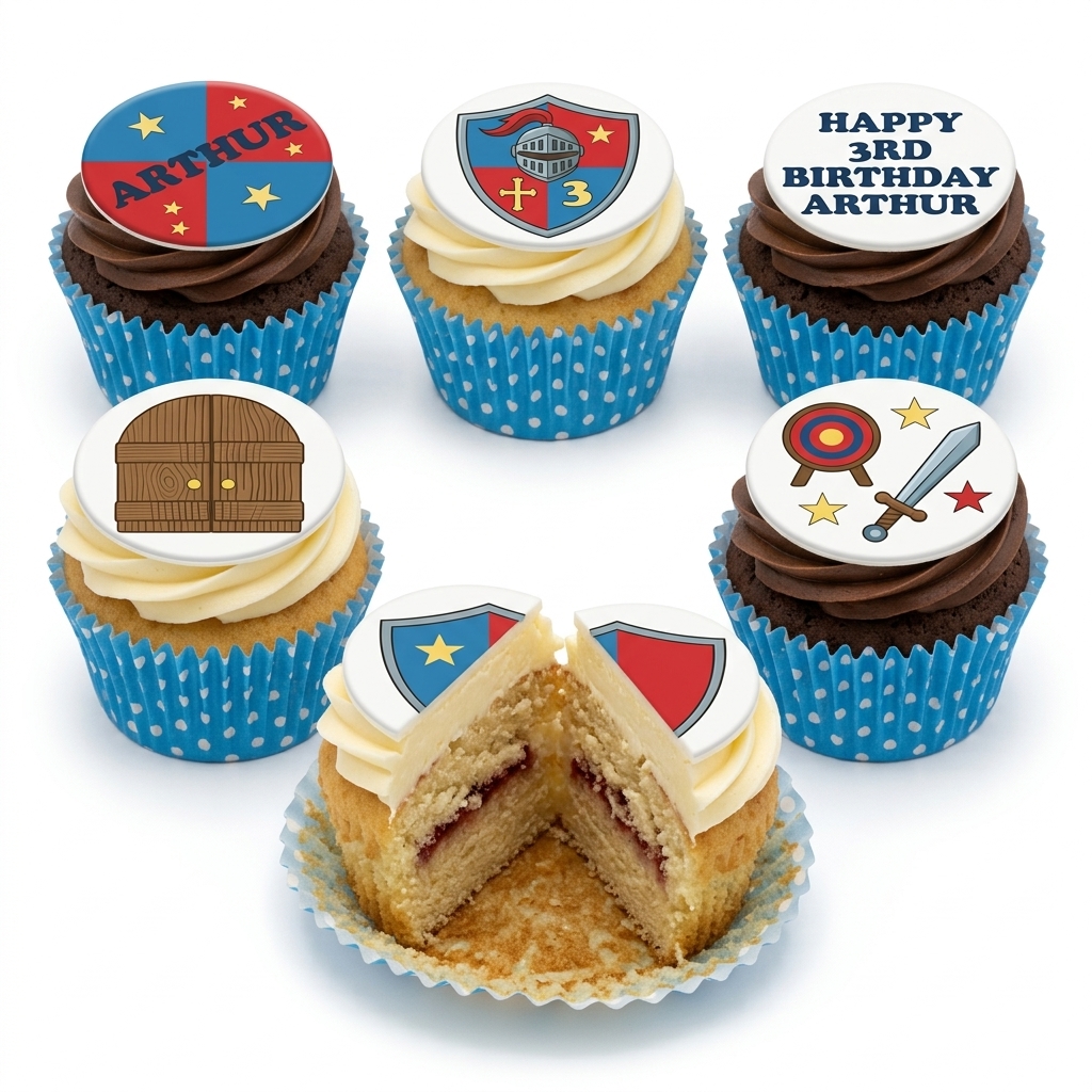 Knight Theme Birthday Cupcakes for Boys