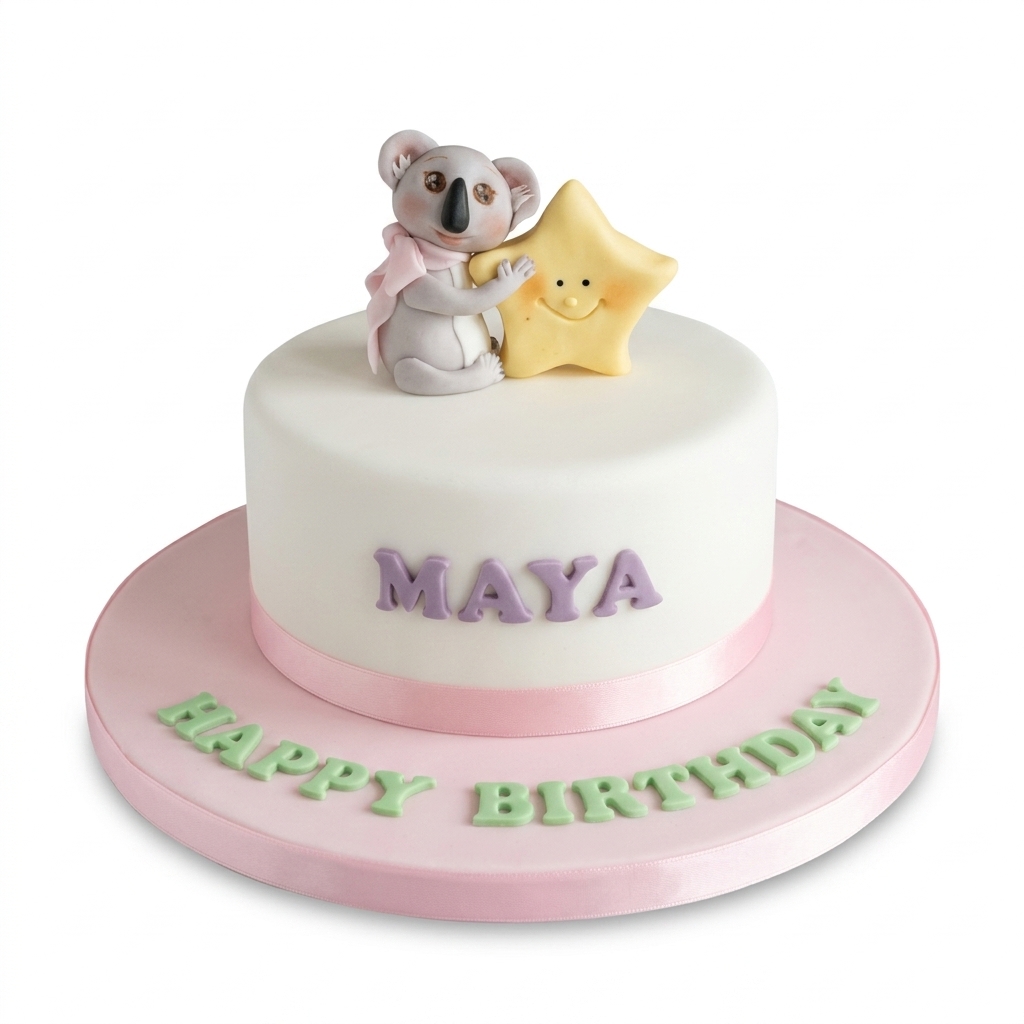Koala Birthday Cake with Personalised Name