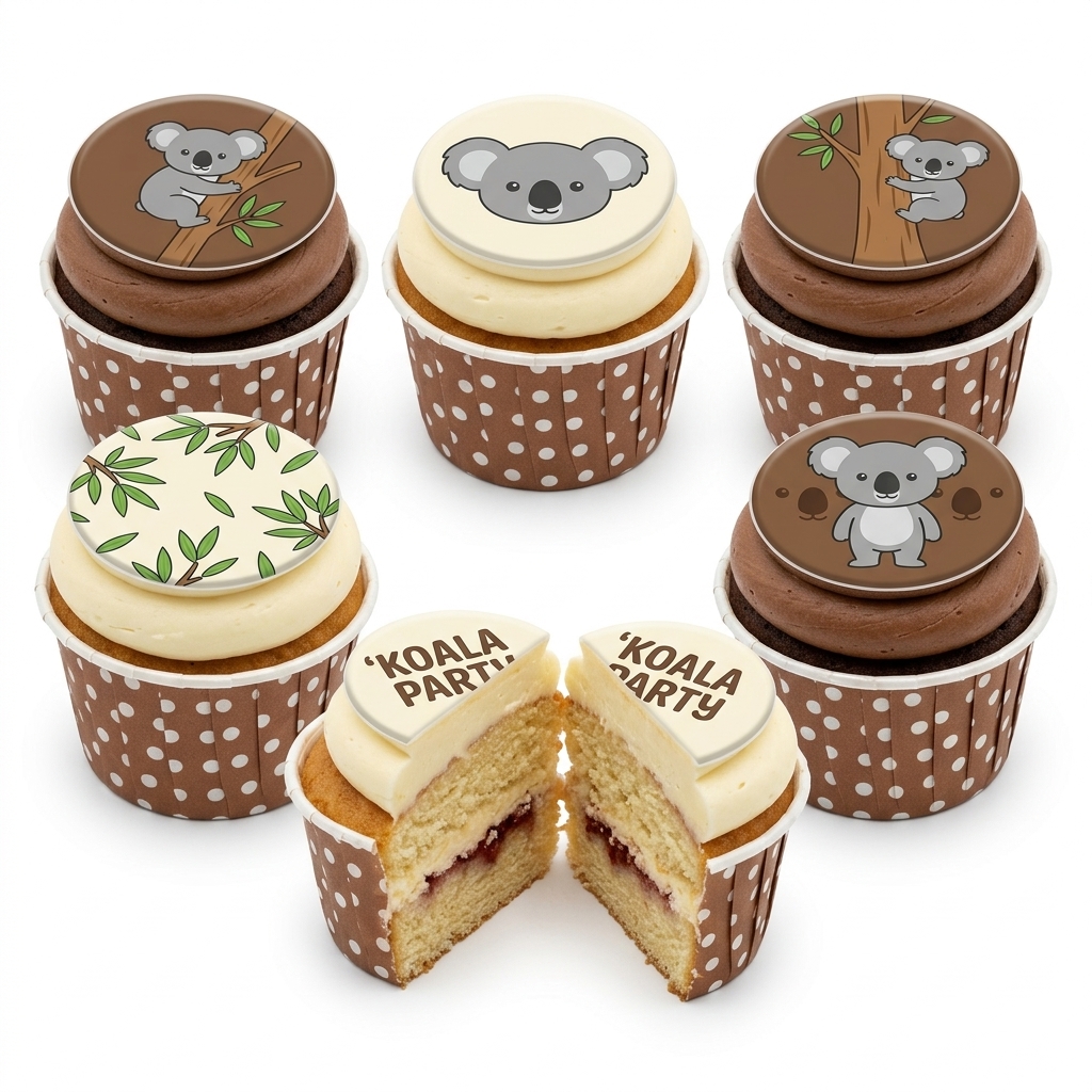 Cute Koala Birthday Cupcakes
