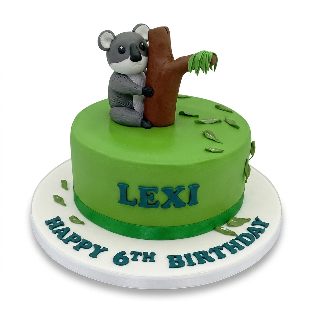 Koala Birthday Cake with Custom Age
