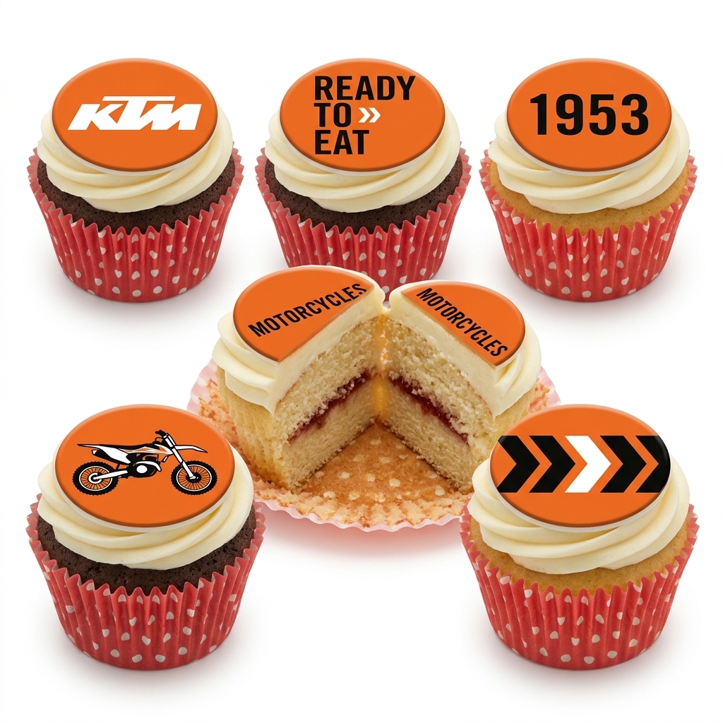 KTM Motorcycle Birthday Cupcakes
