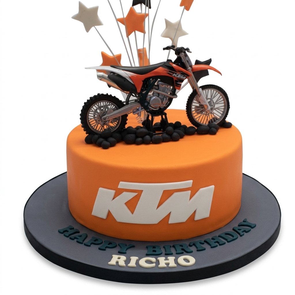 KTM Motocross Birthday Cake