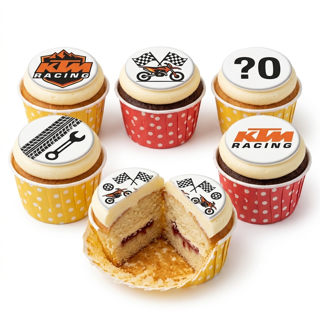 KTM Racing Motocross Birthday Cupcakes with Custom Age