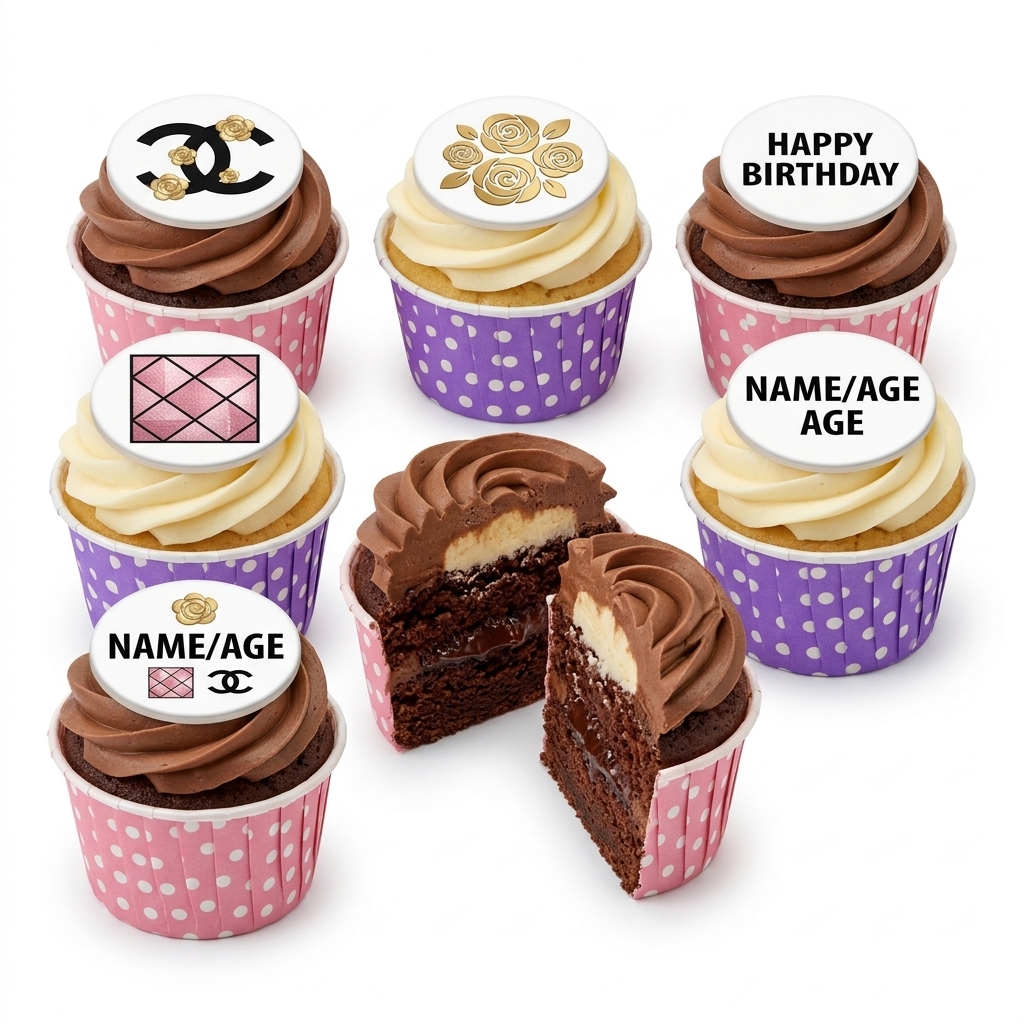 Chanel Birthday Cupcakes for Her with Custom Age