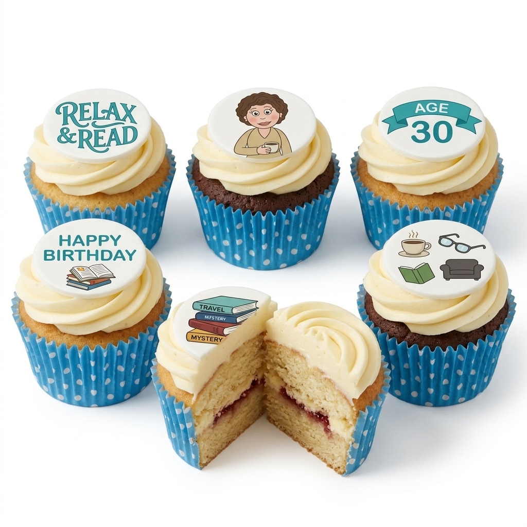 Reading Theme Birthday Cupcakes for Her