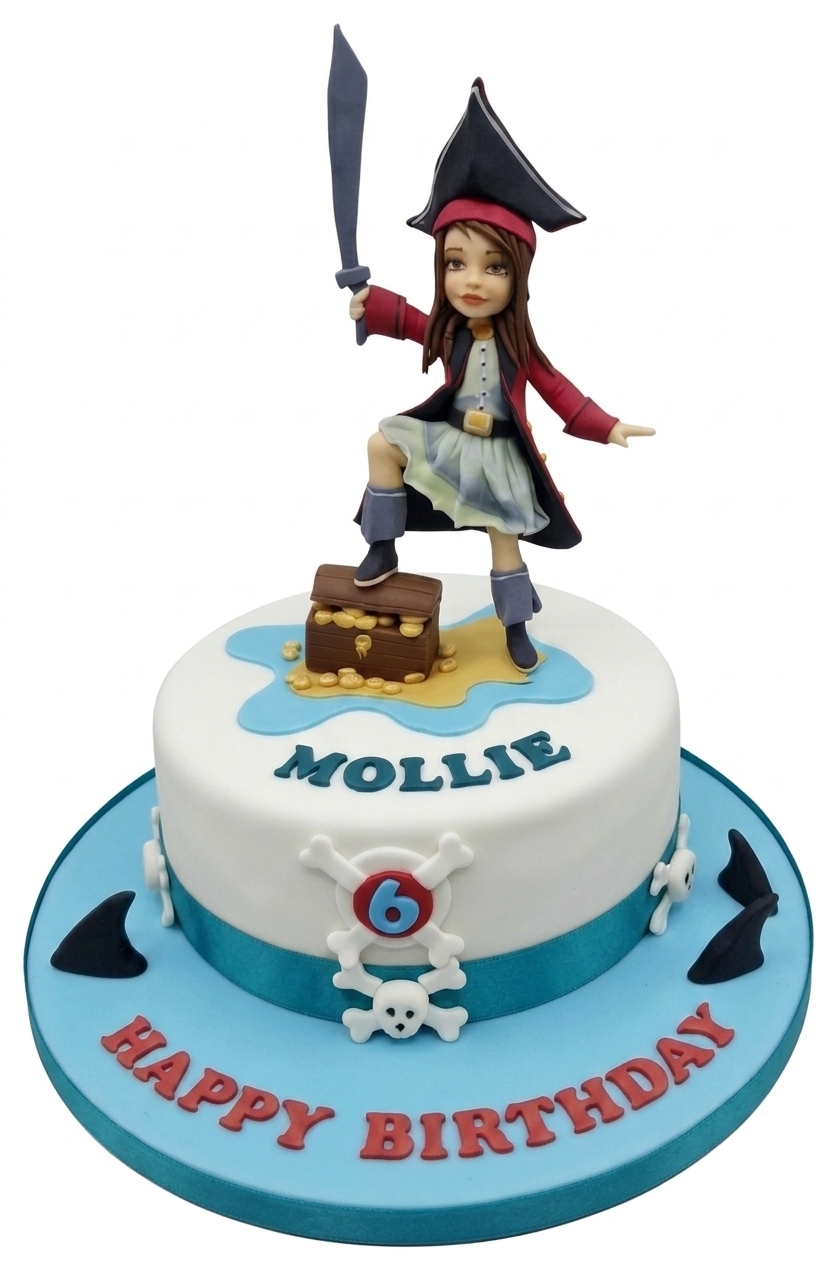 Girl Pirate Adventure Birthday Cake