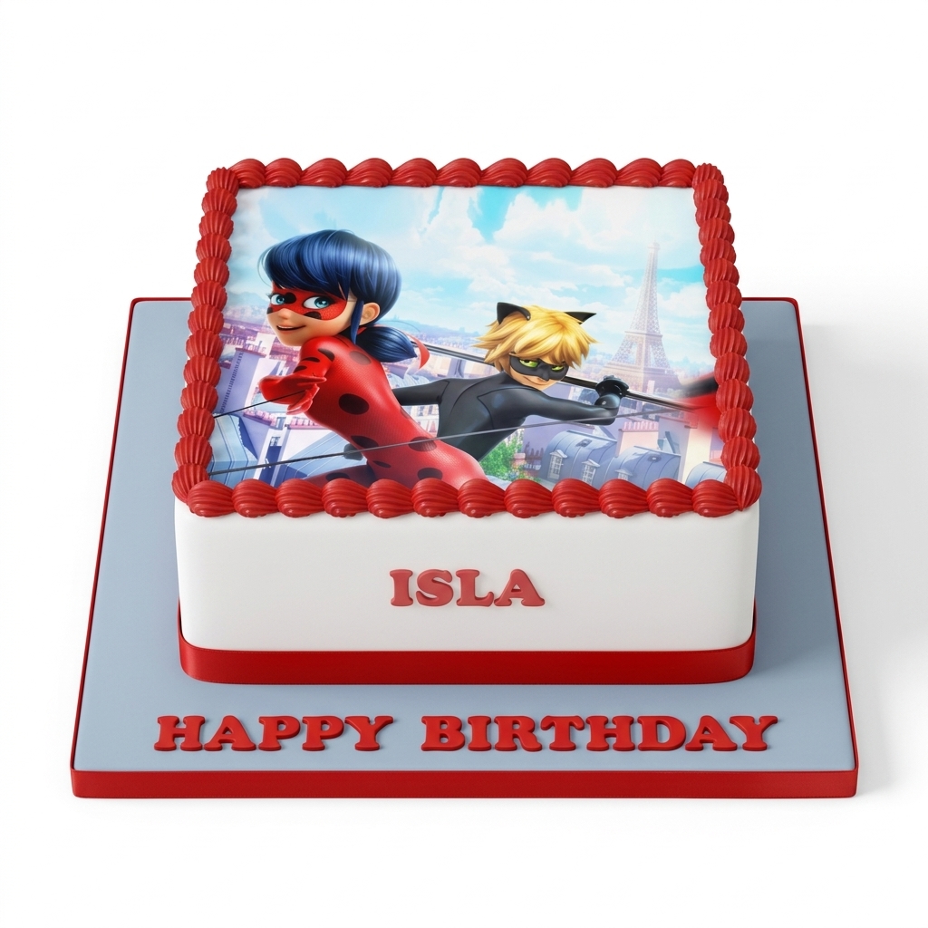 Miraculous Ladybug & Cat Noir Birthday Cake