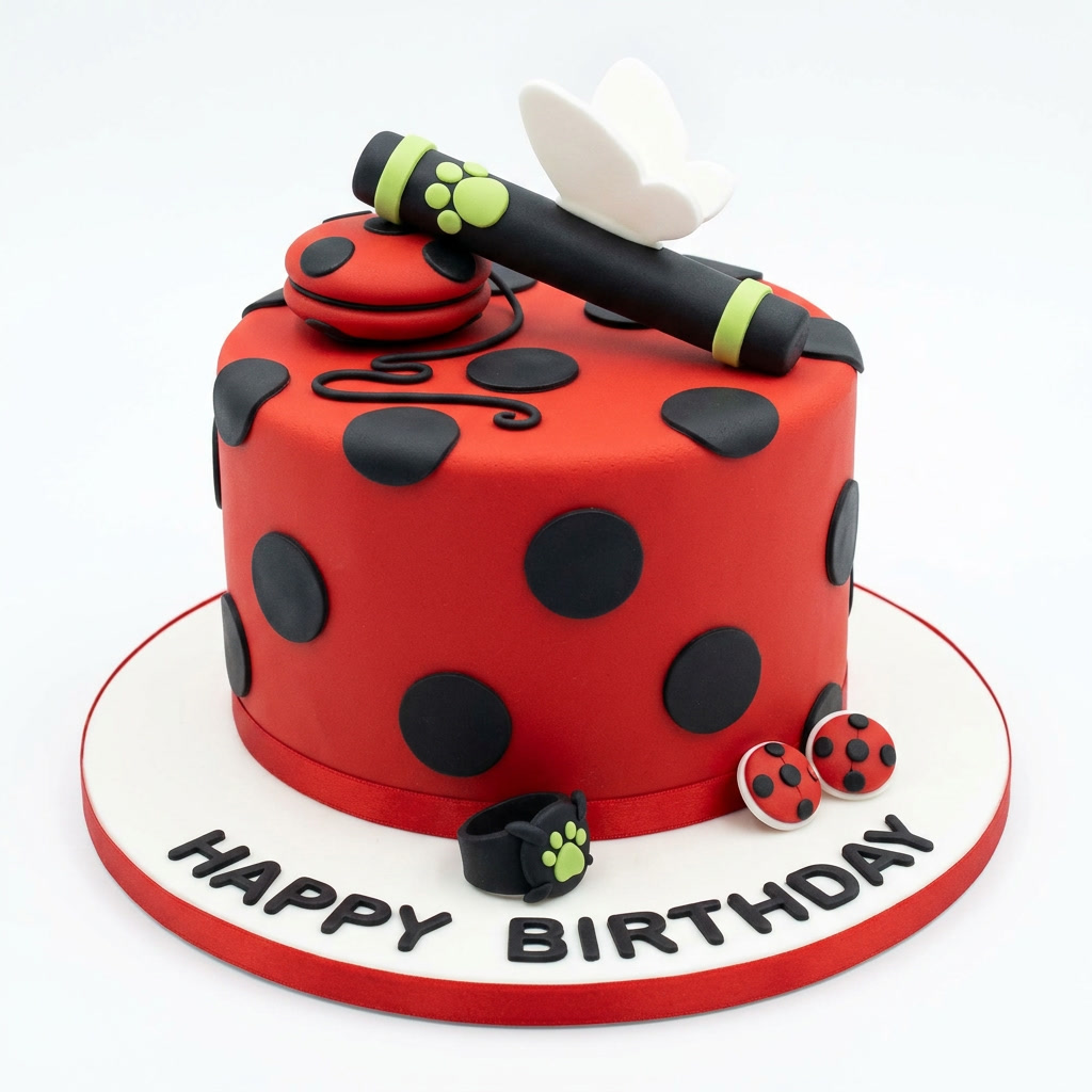 Ladybug Theme Birthday Cake for Kids